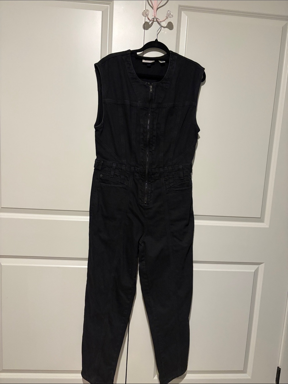 Universal Thread Black Sleeveless Zip-Front Jumpsuit